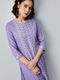 LIBAS Embroidered Chanderi Straight Kurta (Purple) - Image 4