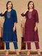 Maa Meladi Creation Pack of 2 Solid Pure Cotton Straight Kurta for Women (Multicolor) - Image 4