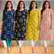 AAI MOGAL Women's Cotton Blend Straight Kurta Pack of 2 (Green, Grey) - Image 2