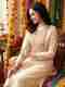 NARACHI TEXWORLD Embroidered Art Silk Straight Kurta for Women (Beige) - Image 2