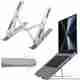 Offtrot Aluminum Alloy Adjustable Portable Foldable Laptop Stand Aluminium Rotatable Laptop Stand with Adjustable Height Compatible with 40 - 44cm Laptops (Silver) - Image 2