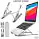 Frodiox Aluminum 6 Adjustable Foldable Portable Laptop Stand Desktop Tablet Stand FR24 Aluminium Rotatable Laptop Stand with Adjustable Height Compatible with Universal Laptops (Silver) - Image 2