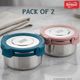 revonic Stainless Steel Lunch Box with 1000 ML Water Bottle & Lunch Bag 3 Containers Stainless Steel Office Lunch Box (500 ml) - Image 4
