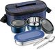 revonic Stainless Steel Lunch Box with 1000 ML Water Bottle & Lunch Bag 3 Containers Stainless Steel Office Lunch Box (500 ml) - Image 3