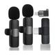 IMAGINEA 2.4 GHz 2 in 1 K8 Wireless Microphone, Plug Play Digital Mini Portable Recording Wireless Microphone (Black) - Image 3