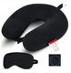 EOXO Travel Neck Pillow Cushion for Flight Car & Office | U-Shaped Headrest with Soft Neck Pillow (Grey) - Image 4