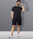 BALUDAENTEPRISE Men Top & Shorts Set Grey Self Design - Image 4