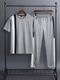 KRIJAN Men's Grey Self Design Shirt & Pyjama Set - Image 4