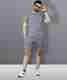 BALUDAENTEPRISE Men Top & Shorts Set Grey Self Design - Image 2