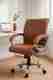 Newturn MAXSON Mid back Leather Office revolving Leather Office Adjustable Arm Chair (Khaki, Optional Installation Available) - Image 2