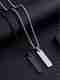 GanPatique Men Bar Pendant Rhodium Stainless Steel Locket Set - Image 2