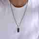 Celestique Classic Dog Tag Stainless Steel Necklace Black Onyx - Image 2