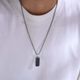 GanPatique Men Bar Pendant Rhodium Stainless Steel Locket Set - Image 4