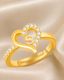 Devora Sizzling Solitaire Adjustable Heart Ring - Image 3