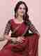 signagraph Embroidered Floral Chiffon Saree (Maroon) - Image 2
