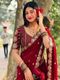 Celeb Styles Embellished Bollywood Net Saree (Cream, Gold) - Image 3