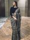 Vinayak Textile Embellished Bollywood Net Saree (Beige) - Image 3