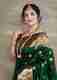 Shree Ganesh Woven, Floral Print, Paisley, Self Design Kanjivaram Cotton Silk Saree (Green) - Image 2