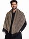 INFIUS CEREBRO Acrylic Embroidered Men Shawl Black - Image 4