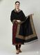 TUD Wool Self Design Women Shawl (Black) - Image 4