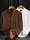GLOREN Men Regular Fit Solid Spread Collar Casual Shirt (Pack of 2) - Image 3
