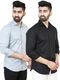 JCOSTA Men Regular Fit Solid Spread Collar Casual Shirt - Image 4