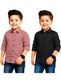YYQ Boys Regular Fit Solid Spread Collar Casual Shirt (Pack of 2) - Image 4