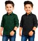 YYQ Boys Regular Fit Solid Spread Collar Casual Shirt (Pack of 2) - Image 3