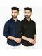 DarkSquare Men Regular Fit Solid Spread Collar Casual Shirt (Pack of 2) - Image 3