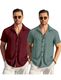 METRONAUT Men Regular Fit Solid Mandarin Collar Casual Shirt (Pack of - Image 4