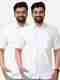 COMBRAIDED Men Regular Fit Self Design Spread Collar Casual Shirt (Pack of 2) - Image 2