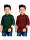 YYQ Boys Regular Fit Solid Spread Collar Casual Shirt (Pack of 2) - Image 2