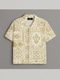 Asta Moda Men Relaxed Fit Graphic Print Spread Collar Casual Shirt - Image 3