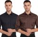 OXXOM Men Regular Fit Solid Spread Collar Casual Shirt (Pack of 2) - Image 4