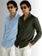GLOREN Men Slim Fit Solid Spread Collar Casual Shirt (Pack of 2) - Image 4