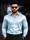 VezVoR Men Regular Fit Solid Spread Collar Party Shirt - Image 4