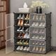 ZENVEXYO Premium Multipurpose Plastic Shoe Rack with Door & Dustproof Cover Plastic Shoe Stand (brown, 4 Shelves, DIY(Do-It-Yourself)) - Image 3