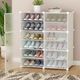 KriShyam Â® Clear Acrylic Stackable 3 Shoe Storage Organizer Box with Pull-Down Front Door Plastic Shoe Stand (Crystal Clear, 6 Shelves, DIY(Do-It-Yourself)) - Image 3