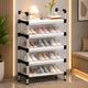 ZENVEXYO Premium Multipurpose Plastic Shoe Rack with Door & Dustproof Cover Plastic Shoe Stand (brown, 4 Shelves, DIY(Do-It-Yourself)) - Image 4