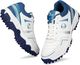 Asics GEL-COVER Cricket Shoes for Men (White, Blue, UK 9) - Image 4
