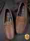 MADHUVIMAL Men's Brown Slip-On Boat Loafers (Size 10) - Image 2