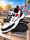 BOLDFIT Klassics Chunky Retro-Inspired Mesh Sneakers | Lace-Up Casual Shoes Sneakers For Men (Black, Off White , 6) - Image 3