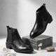aadi Men's Synthetic Leather Lightweight Comfortable Trendy Outdoor Slip On Chelsea Boots For Men (Black , 8) - Image 3