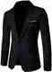 TRULYFEB Men's Solid Black Single Breasted Blazer - Image 2