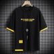 Oishee Men Colorblock Round Neck Polyester Black T-Shirt - Image 3