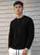 EraandEdge Men Solid Round Neck Cotton Blend Black T-Shirt - Image 2