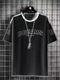 Oishee Men Colorblock Round Neck Polyester Black T-Shirt - Image 4