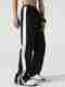 PSVEESHA Men Striped Black Track Pants - Image 2