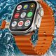 Vinayak T800 Ultra Smart Watch with Wireless Charger, Orange Strap - Image 4