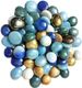 Colour Stone Milky Glass Decorative Gem Stones Pebbles for Home Garden Aquarium Decor (1.8Kg) Carved, Polished, Regular Round, Oval Fire Glass Pebbles (Black, White 1.8 kg) - Image 3